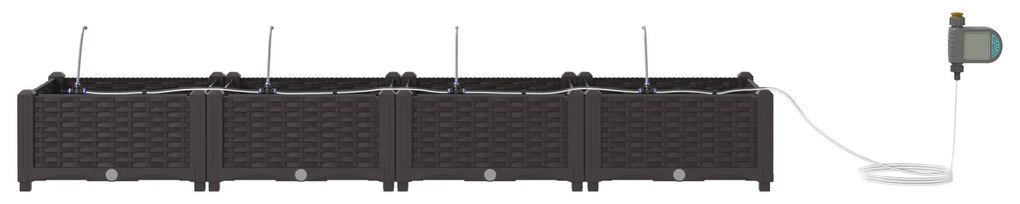 vidaXL Γλάστρες Κήπου 1 τεμ Καφέ 160 x 40 x 22 cm Πλαστικό