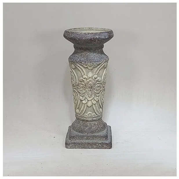 Κηροπήγιο τσιμεντένιο Γκρι-Μπεζ 10x10x23.5cm 752-25039 Estheti-752-25039-Γκρι 752-25039