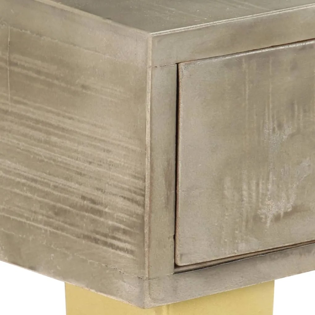 vidaXL Τραπέζι Κονσόλα Γκρι / Μπρονζέ 110x35x76 εκ. Μασίφ Ξύλο Μάνγκο
