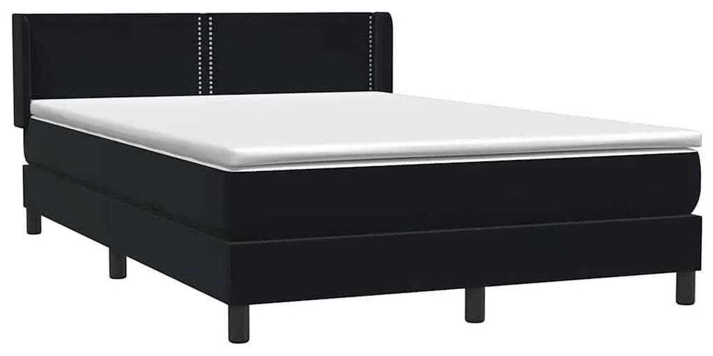 Κρεβάτι Boxspring με Στρώμα Μαύρο 160x210 εκ. Βελούδινο - Μαύρο