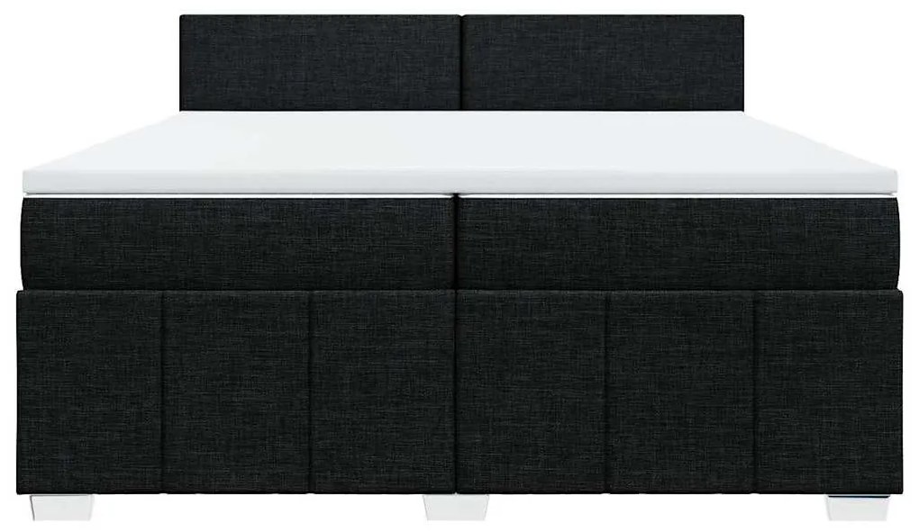 vidaXL Κρεβάτι Boxspring με Στρώμα Μαύρο 200x200 εκ. Υφασμάτινο