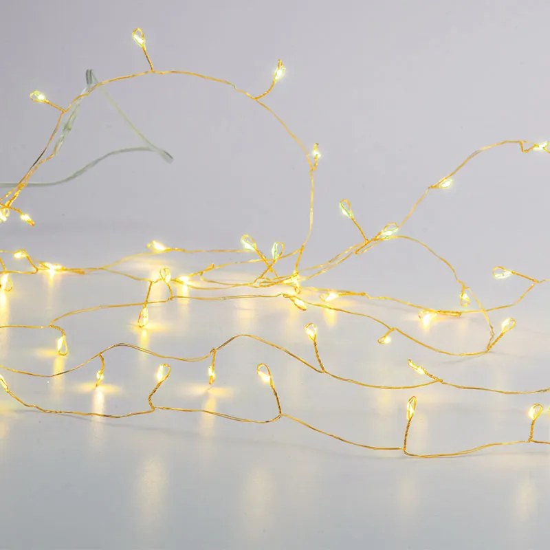 Διακοσμητική Γιρλάντα Μπαταρίας Με 50 LED Φωτάκια Aca Gold X01501317