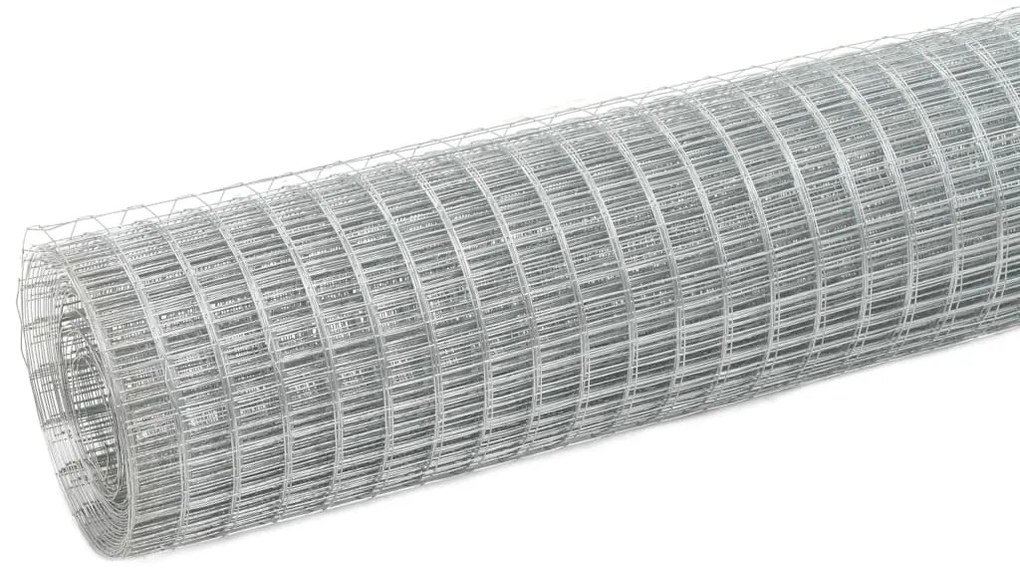 vidaXL Συρματόπλεγμα Κοτετσόσυρμα Ασημί 25 x 0,5 μ. Γαλβαν. Ατσάλι