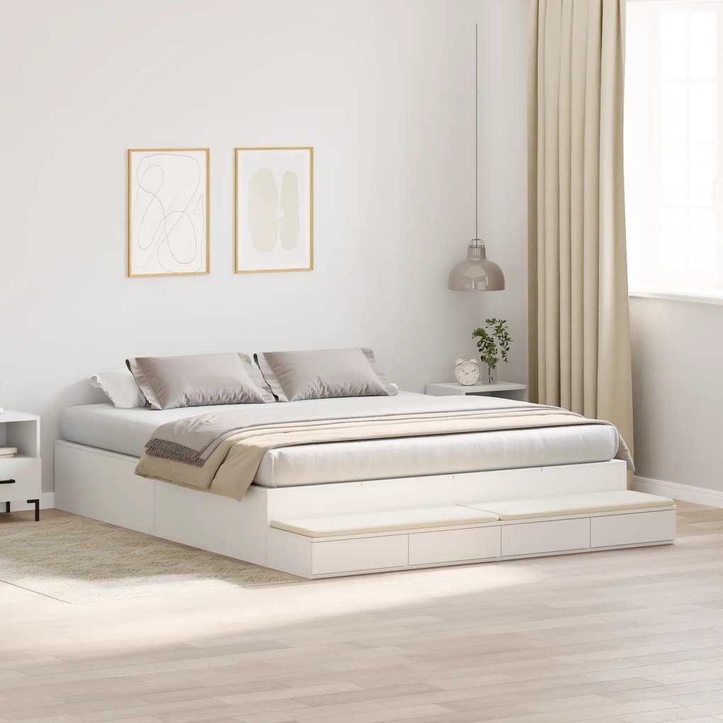 vidaXL Κρεβάτι αποθήκευσης Λευκό 180x200 εκ