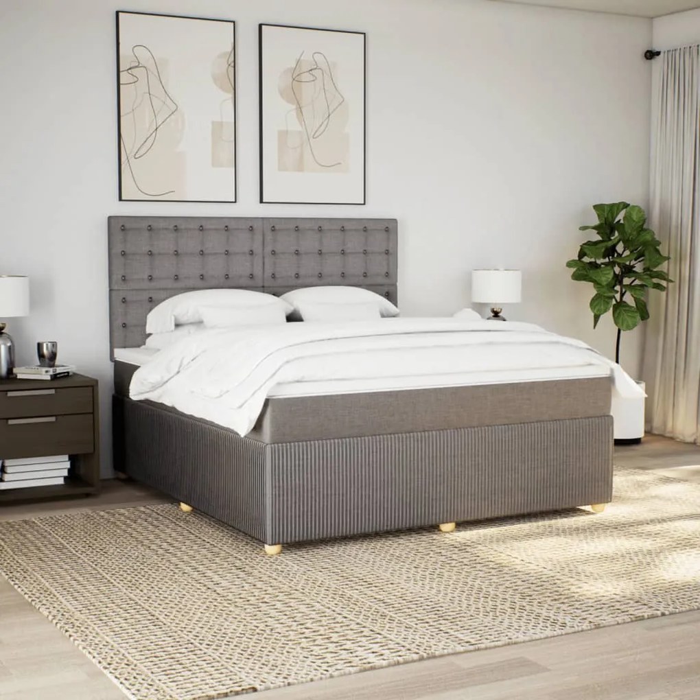 ΚΡΕΒΑΤΙ BOXSPRING ΜΕ ΣΤΡΩΜΑ TAUPE 180X200 ΕΚ. ΥΦΑΣΜΑΤΙΝΟ 3292153