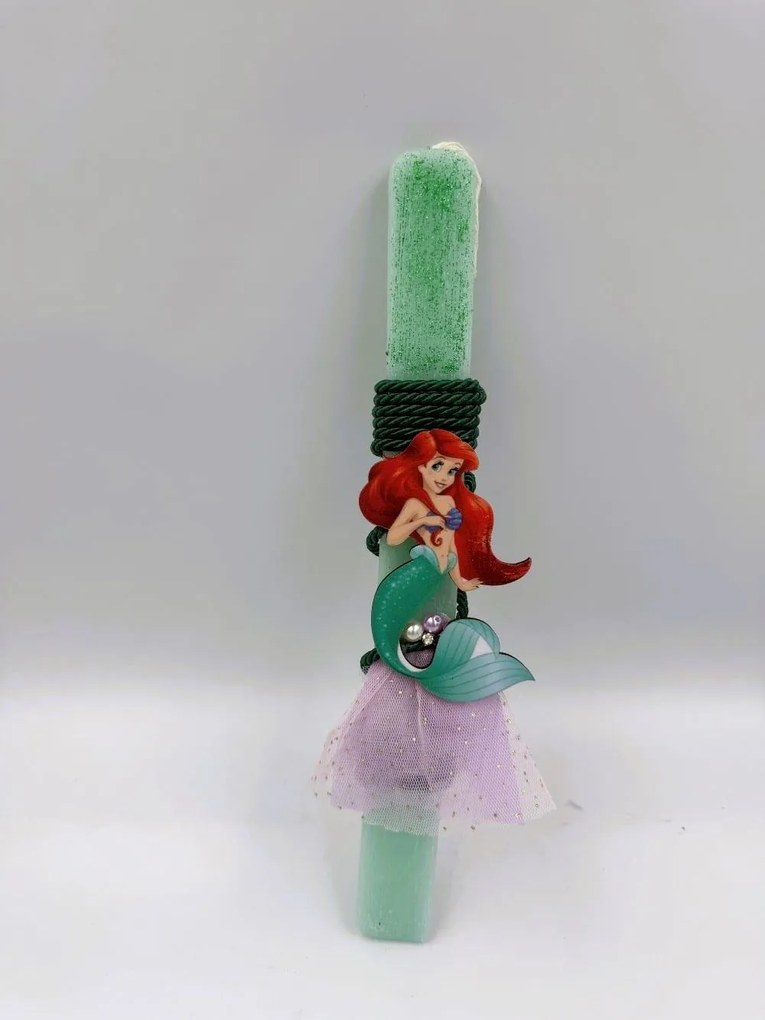 Τύπου Αριελ Ariel Γοργόνα Αρωματική λαμπάδα ν.2 - Σετ Λαμπάδα και πλάτη με βάση