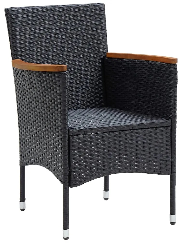 vidaXL Καρέκλες Τραπεζαρίας Κήπου 4 τεμ. Μαύρες από Συνθετικό Ρατάν