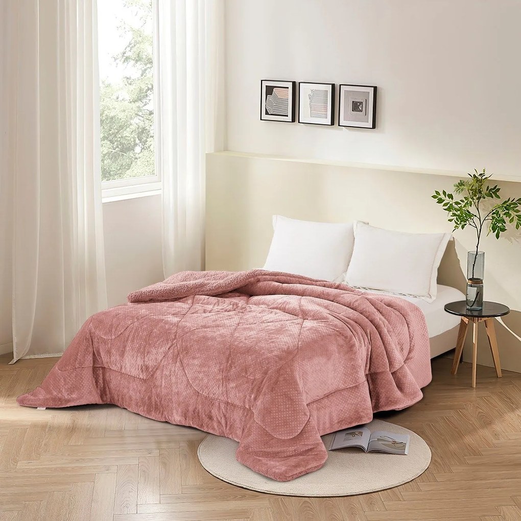 Κουβερτοπάπλωμα Vienna Blush Pink Anna Riska Υπέρδιπλo 220x240cm Πολυέστερ
