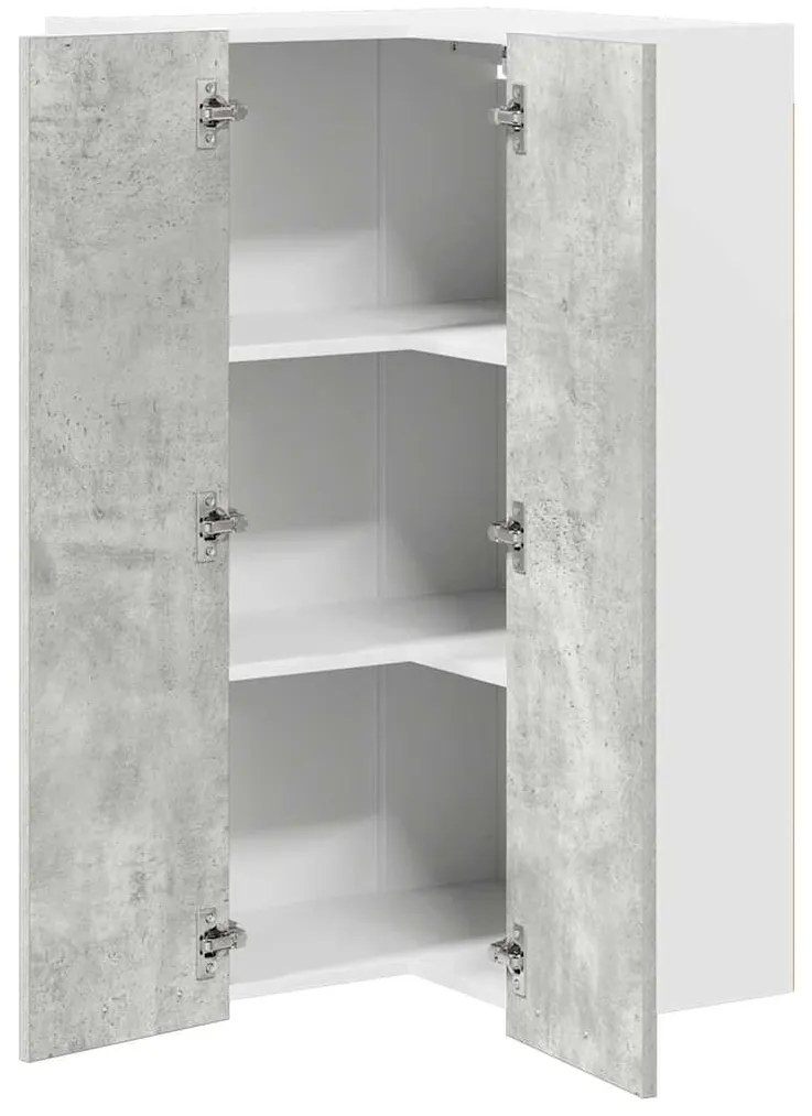 vidaXL Κρεμαστό ντουλάπι με αποθήκευση Riga Σκυρόδεμα Γκρι και Λευκό