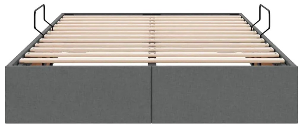 vidaXL Κρεβάτι Αποθήκης με στρώμα Σκούρο Γκρι 120 x 200 cm ύφασμα