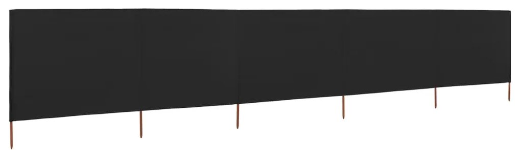 vidaXL Προστατευτικό Αέρα με 5 Πάνελ Μαύρο 600 x 120 εκ. Υφασμάτινο