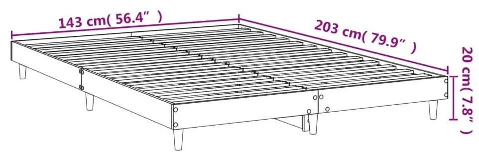 Πλαίσιο κρεβατιού χωρίς στρώμα Καφέ Δρυς Κατασκευασμένο ξύλο - Καφέ