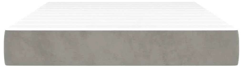 vidaXL Στρώμα με Pocket Springs Ανοιχτό Γκρι 120x220x20 εκ. Βελούδινο