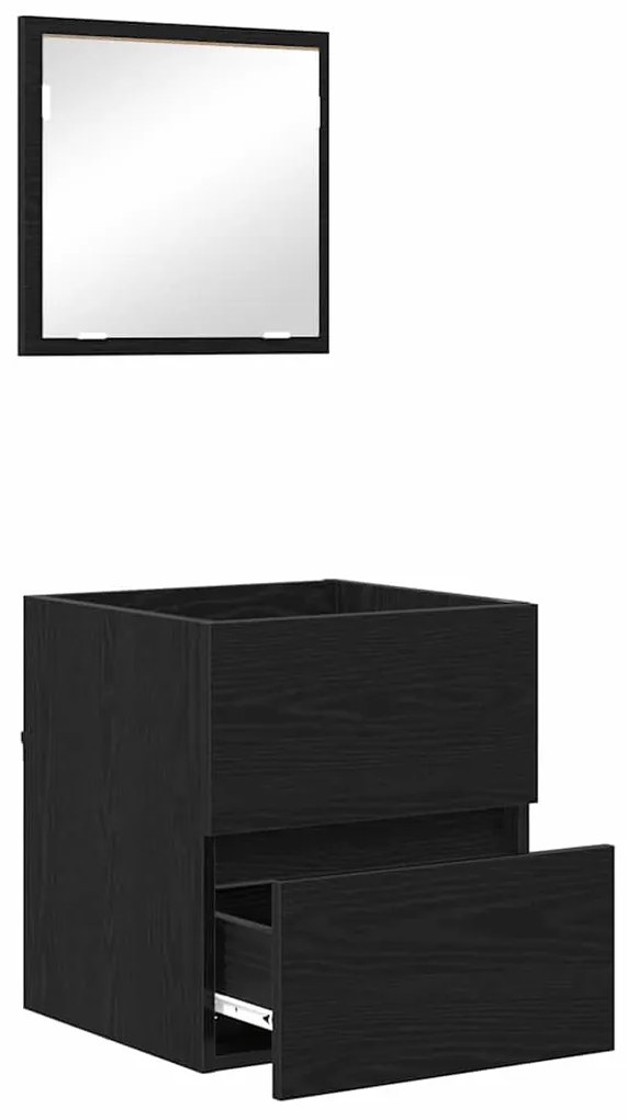vidaXL Ντουλάπι Μπάνιου με συρτάρι Μαύρη Οξυά 41 x 38.5 x 45 cm