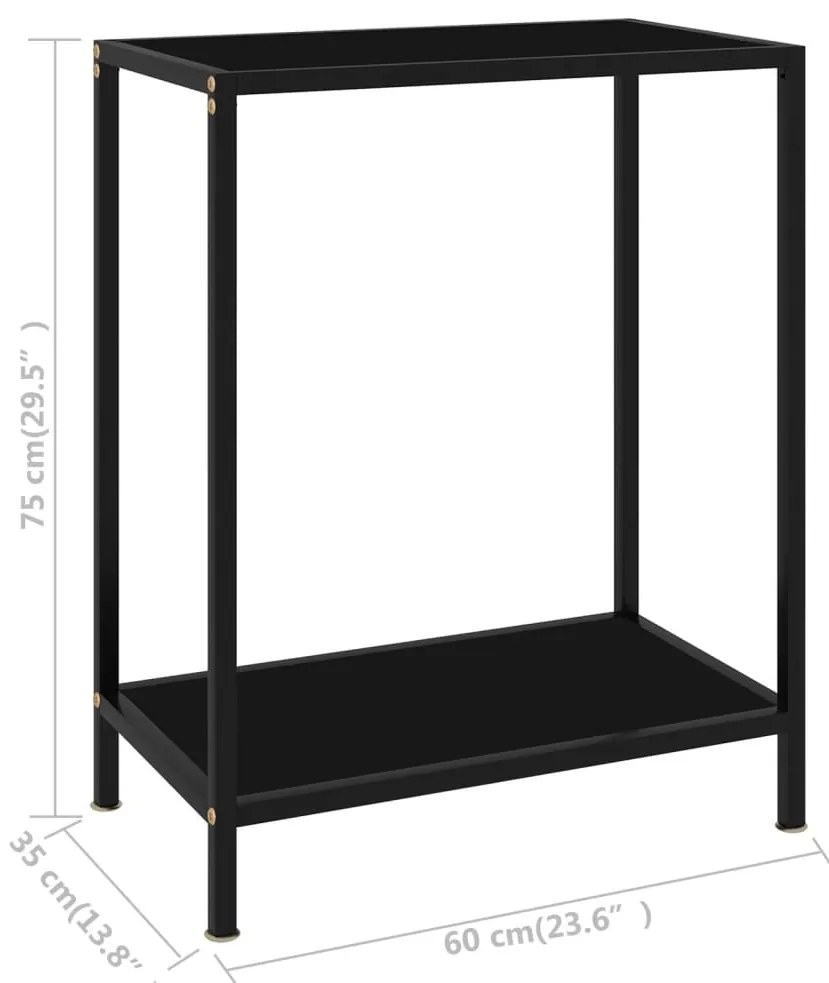 vidaXL Τραπέζι Κονσόλα Μαύρο 60 x 35 x 75 εκ. από Ψημένο Γυαλί