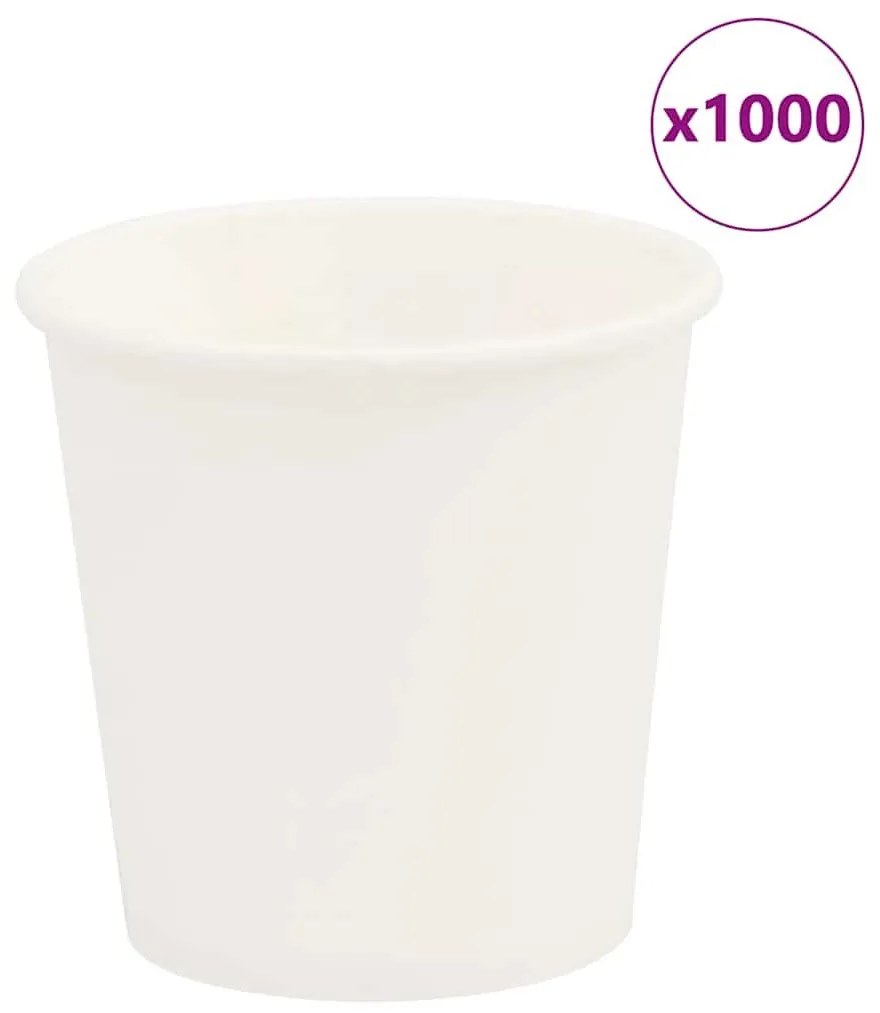 Χάρτινα κύπελλα καφέ 1000 τεμάχια 4oz 100ml Λευκό - Λευκό