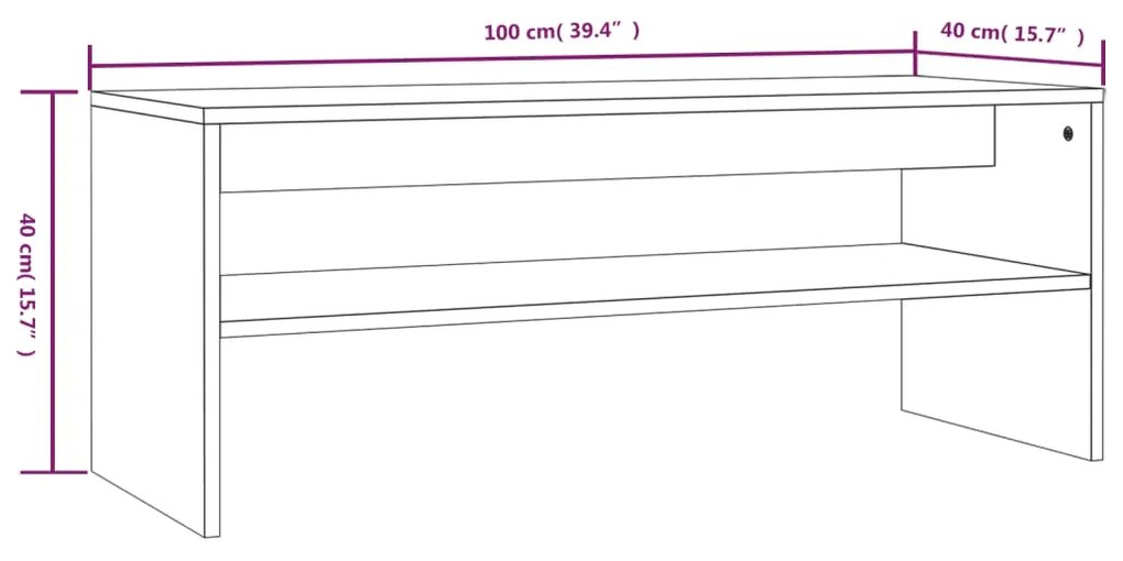 Τραπεζάκι Σαλονιού Καπνιστή Δρυς 100x40x40 εκ. Επεξεργ. Ξύλο - Καφέ