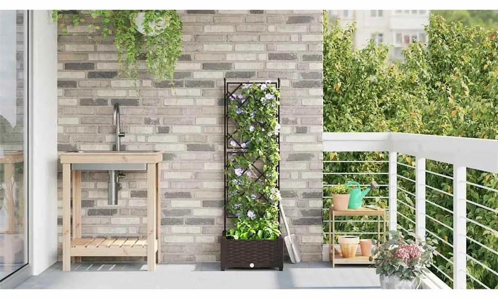 vidaXL Κηποτινάκι με Τρέλα Καφέ 40 x 40 x 125.5 εκ. PP