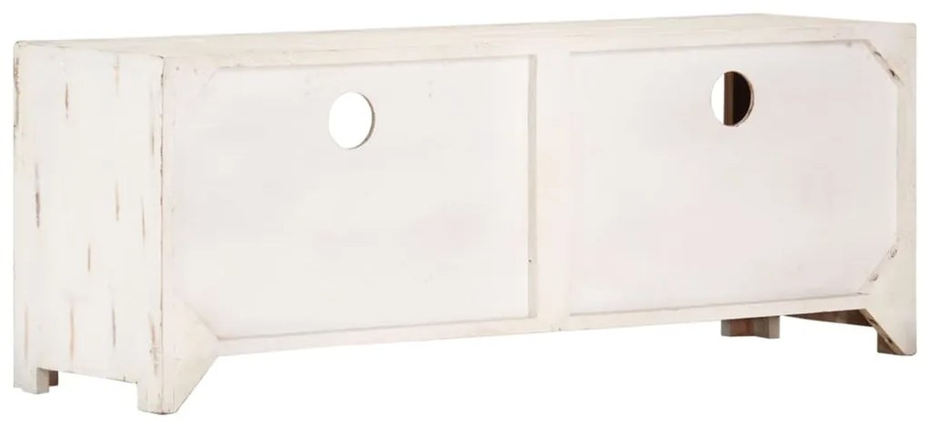 vidaXL Έπιπλο Τηλεόρασης Λευκό 110 x 30 x 40 εκ. Μασίφ Ξύλο Ακακίας
