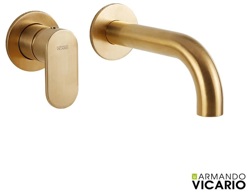 Μπαταρία Νιπτήρα Τοίχου Slim Vicario Brushed Gold 500045-201