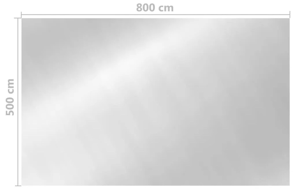 vidaXL Κάλυμμα Πισίνας Ηλιακό Ορθογώνιο Ασημί 8 x 5 μ. Πολυαιθυλένιο
