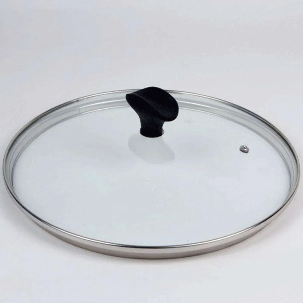 Καπάκι Μαγειρικών Σκευών 9465128003B201 Φ28cm Γυάλινο Black-Clear Glass