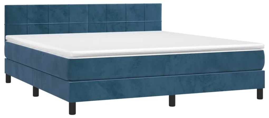 ΚΡΕΒΑΤΙ BOXSPRING ΜΕ ΣΤΡΩΜΑ &amp; LED ΣΚ. ΜΠΛΕ 160X200ΕΚ. ΒΕΛΟΥΔΙΝΟ 3134415