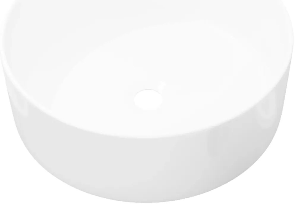 vidaXL Νιπτήρας Στρογγυλός Λευκός 40 x 15 εκ. Κεραμικός