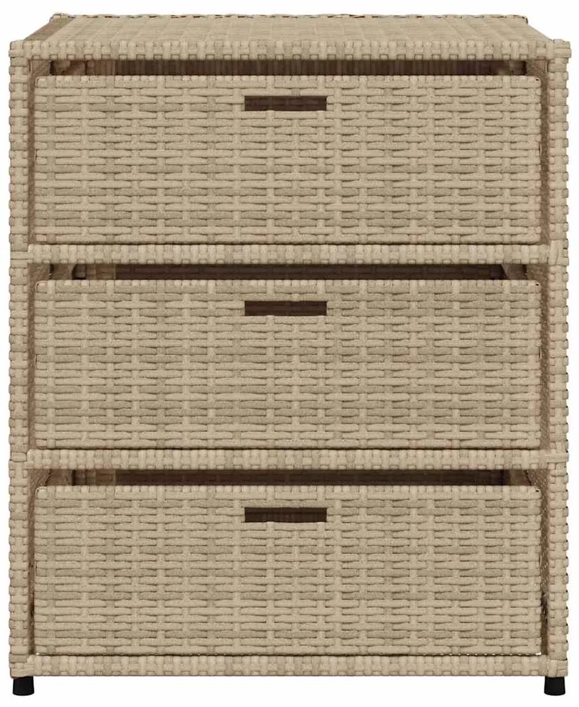 vidaXL Ντουλάπι Αποθήκευσης Κήπου Beige 55x59x69 εκ. Συνθετικό Ρατάν