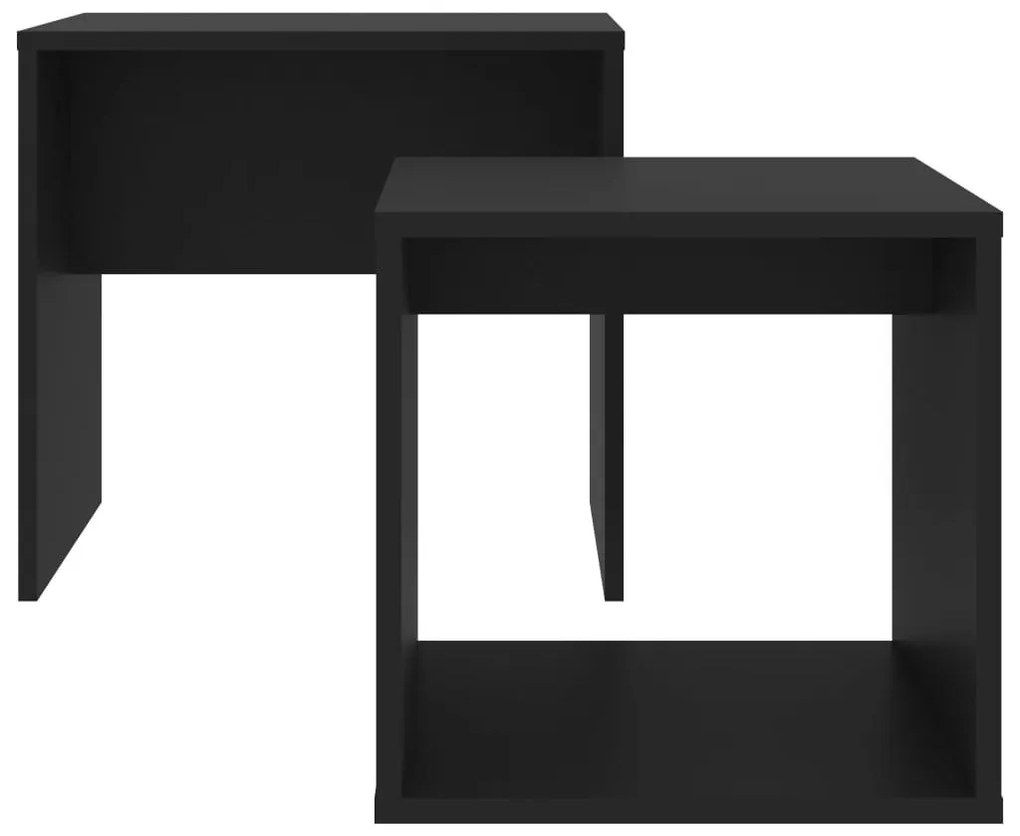 Σετ Τραπεζάκια Σαλονιού Μαύρα 48 x 30 x 45 εκ. από Μοριοσανίδα - Μαύρο