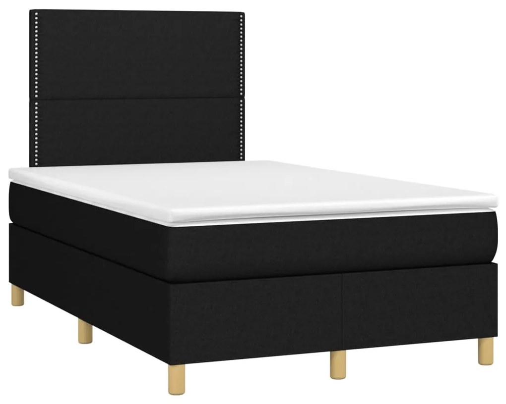 ΚΡΕΒΑΤΙ BOXSPRING ΜΕ ΣΤΡΩΜΑ &amp; LED ΜΑΥΡΟ 120X190 ΕΚ. ΥΦΑΣΜΑΤΙΝΟ 3270241