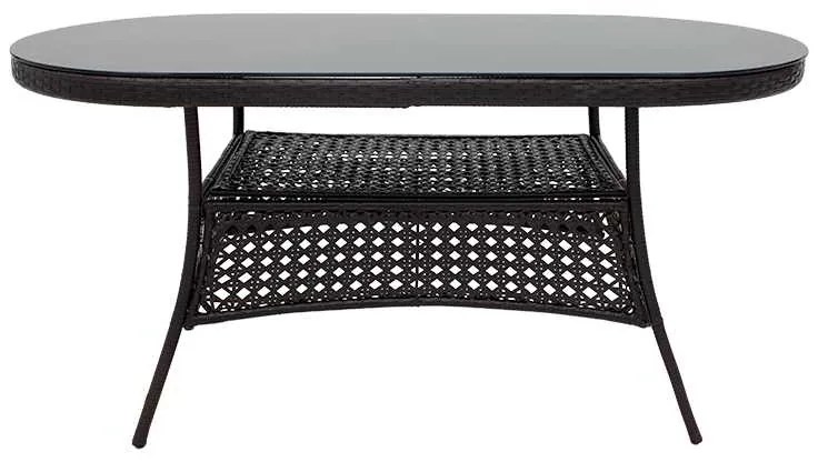Τραπέζι κήπου Cellin pakoworld μέταλλο-pe rattan καφέ 160x80x77εκ