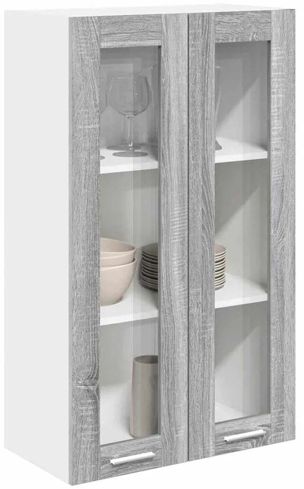 vidaXL Κρεμαστό ντουλάπι με αποθήκευση Γκρίζο Σονομα 60 x 31 x 100 εκ.