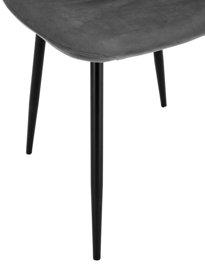 Καρέκλα LEONARDO Βελούδο Γκρί 45x53x85Υ εκ. 4αδα 45x53x85 εκ.