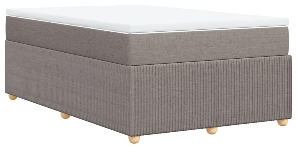 vidaXL Κρεβάτι Boxspring με Στρώμα Taupe 120x190 εκ. Υφασμάτινο