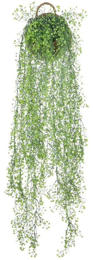Τεχνητό Κρεμαστό Φυτό Bell Willow 20630 40x20x110cm Green GloboStar Polyethylene,Wood