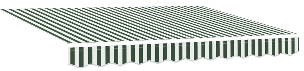 vidaXL Ανασυρόμενη Τέντα Πράσινη και Λευκή 300x250 cm
