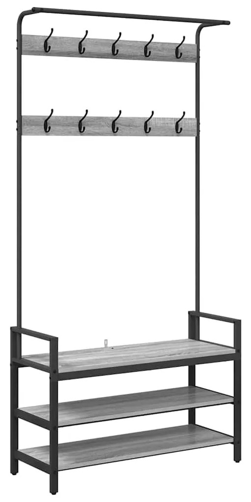 vidaXL Κρεμάστρα Γκρίζο Σονομα 95 x 34 x 184 εκ Επεξεργασμένο ξύλο