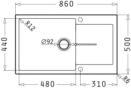 Νεροχύτης Pyramis Ithaka 1B 1D Plus-Beige-86 x 50 εκ.