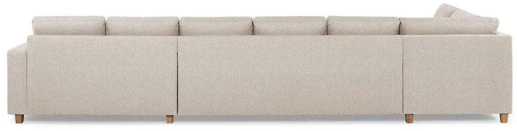 Γωνιακός Καναπές Scandinavian Choice C164, Beige, Δρυς, 407x199x80cm, Πόδια: Ξύλο | Epipla1.gr