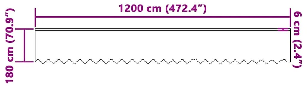 vidaXL Κουρτίνα Δαντέλας με κουρτίνες Λευκό 180 x 1200 cm Πολυεστέρας
