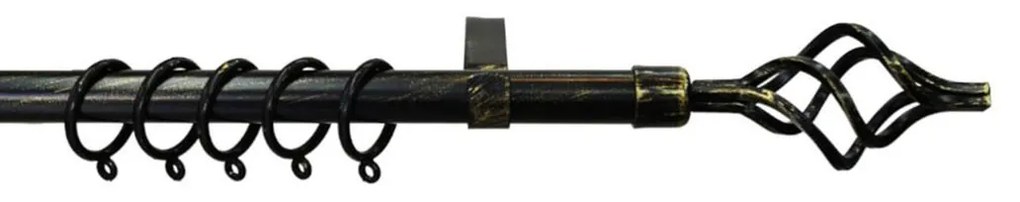 Κουρτινόξυλο Φ19mm Μονό Επεκτεινόμενο 120-210cm Με Άκρα Grace 596197