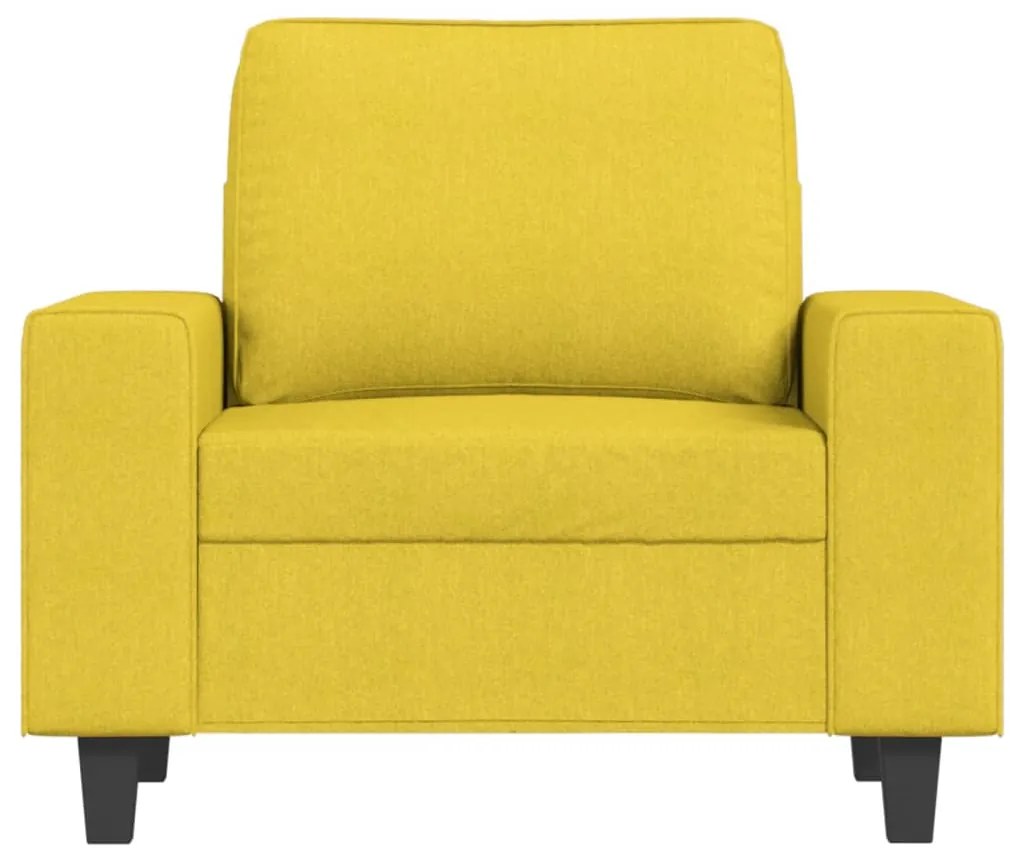 vidaXL Πολυθρόνα Ανοιχτό Κίτρινη 60 εκ. Υφασμάτινη με Υποπόδιο