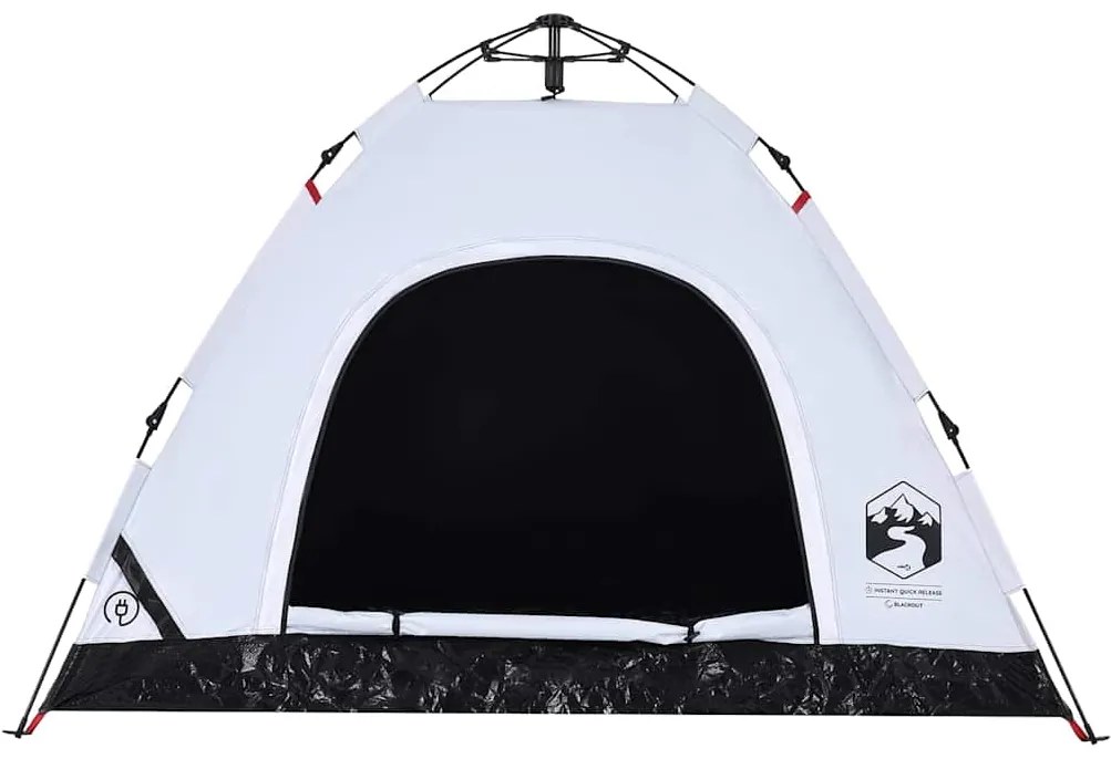 vidaXL Σκηνή Κάμπινγκ 3 Ατόμων Λευκή από Ύφασμα Συσκότισης