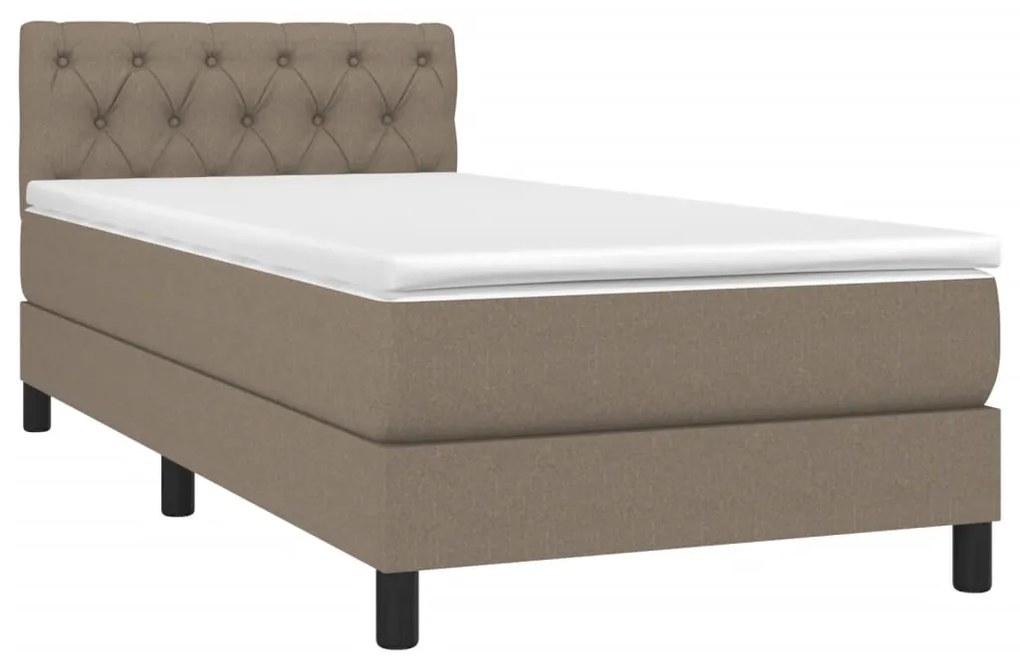 vidaXL Κρεβάτι Boxspring με Στρώμα Taupe 80x200 εκ. Υφασμάτινο