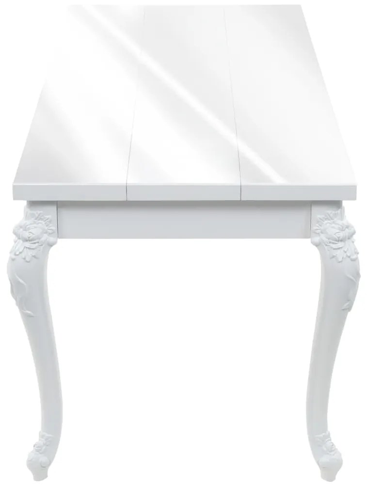 vidaXL Τραπεζαρία Γυαλιστερή Λευκή 179 x 89 x 81 εκ.