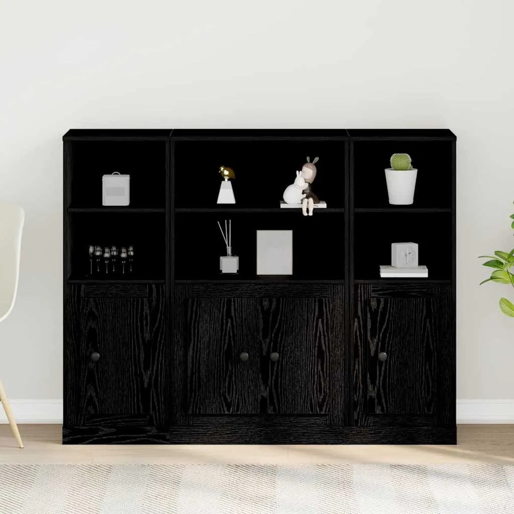 vidaXL Υψηλή Ντουλάπα Μαύρη Οξυά 132 x 35.5 x 103.5 εκ
