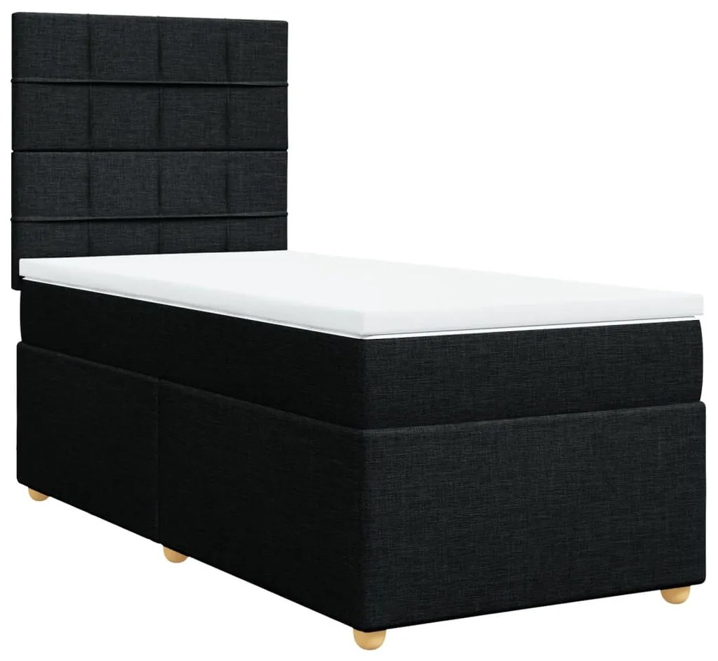 ΚΡΕΒΑΤΙ BOXSPRING ΜΕ ΣΤΡΩΜΑ ΜΑΥΡΟ 100 X 200 ΕΚ. ΥΦΑΣΜΑΤΙΝΟ 3293493