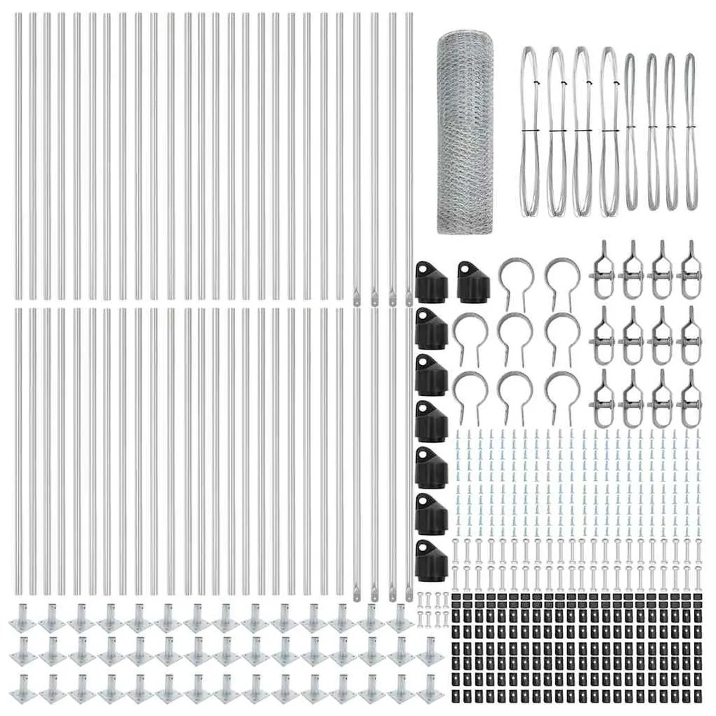 vidaXL Στύλος Περιφράξεων Ασημί