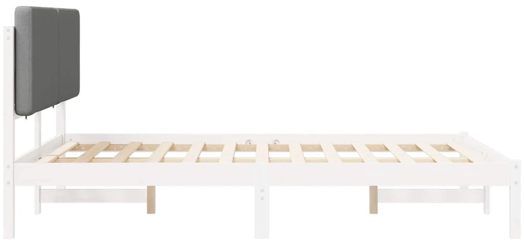 vidaXL Σκελετός Κρεβατιού με Επενδεδυμένο Κεφαλάρι Ανοιχτό γκρι